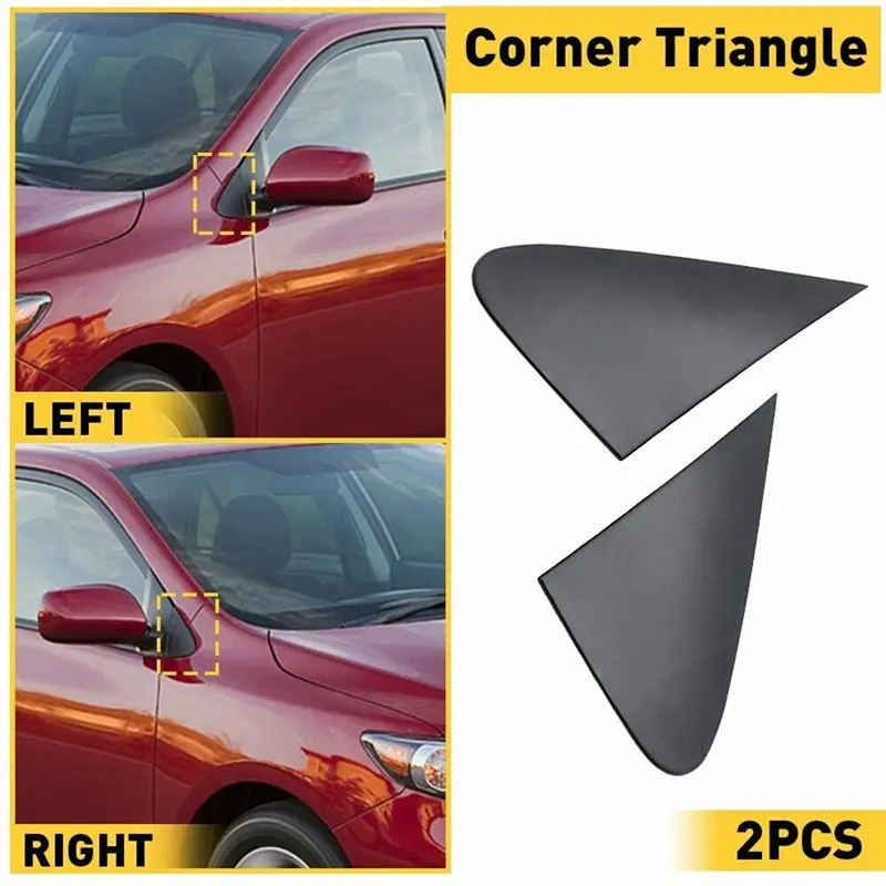 Toyota Corolla 08-13 60118-12010 60117-12010 도어 뷰 미러 코너 트림 커버용 투명 1쌍 프론트 필러 삼각형 플레이트
