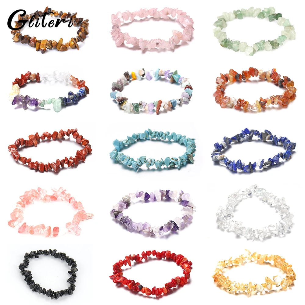 GEITERI Boho Geometry Tiger Stone Bracelet Natural Crystal Stone Beads