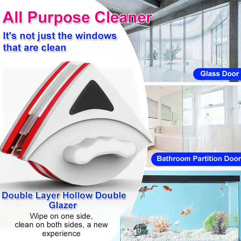 window cleaner 3-8mm Magnetic Glass Window Cleaning Tool Household Special Window Cleaner Automatic Water Discharge Double-layer Wiper