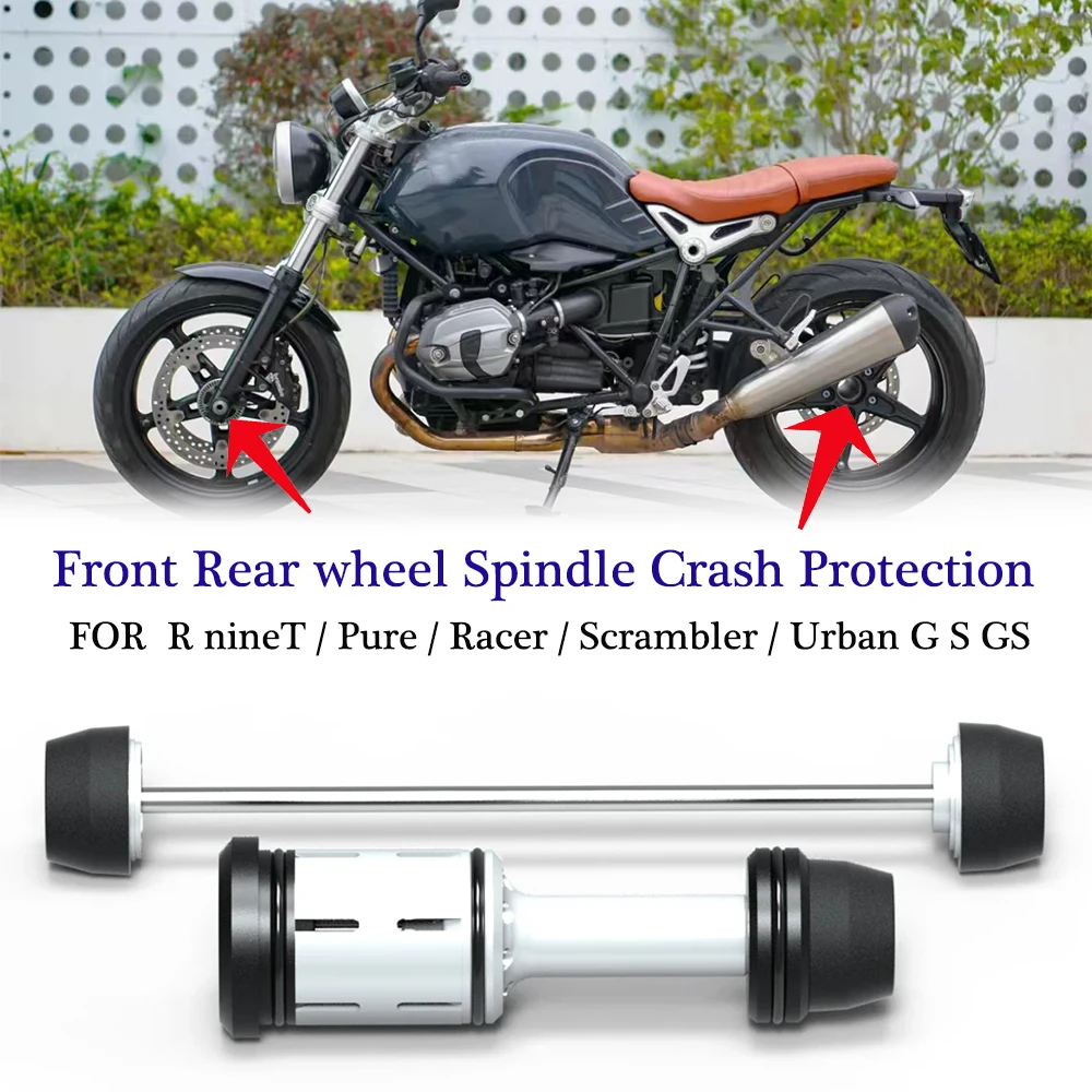 

Motorcycle Front & Rear wheel Spindle Crash Protection FOR BMW R nineT / Pure / Racer / Scrambler / Urban G S GS 2017-2023