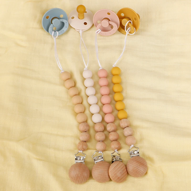 New Design Baby Silicone Pacifier Holder Pacifier Chain Clip Baby Nursing Cavity Toy Silicone Pacifier Baby Accessories 6