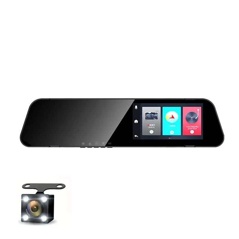 Telecamera Auto DVR Specchietto Retrovisore – Doppia Lente, WiFi, HD, Visione Notturna E G-Sensor, Doppia Registrazione, Con Profumatore Integrato, Navigazione - 3