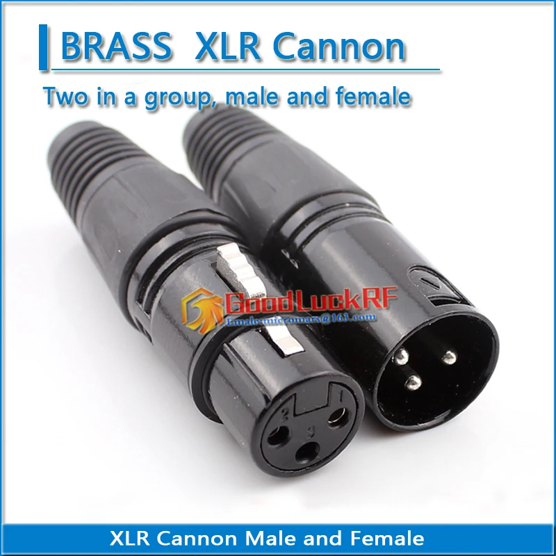 

XLR Cannon Male and Female DIY Audio Cord Plug Circle Black Big Three-pin 3-pin Balanced Mixer Microphone