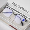 2024 Stylish Half Frame Myopia Glasses Metal Trend Fashion Anti-blue Light Near Sight Eyewear Women Short-sighted Eyeglasses 1