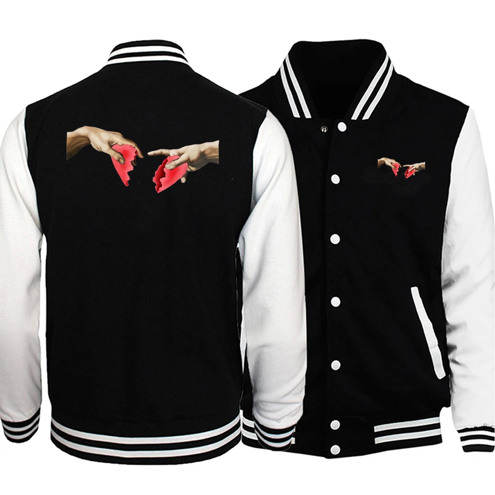 thumbnail image 1 of Traje de vuelo para hombre con estampado de corazones rotos que no pueden volver atrás, jersey con estampado moderno, ropa de hip hop de gran tamaño, chaquetas masculinas informales de gran tamaño, 1 of 4