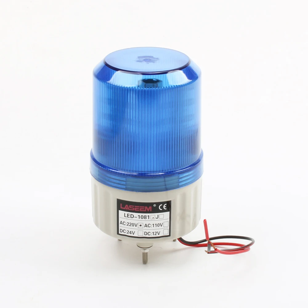 LED-1081 Buzzer/ No Buzzer DC12/24V AC110/220V LED Rotating Industrial Signal  Warning Light Red Yellow Blue Green