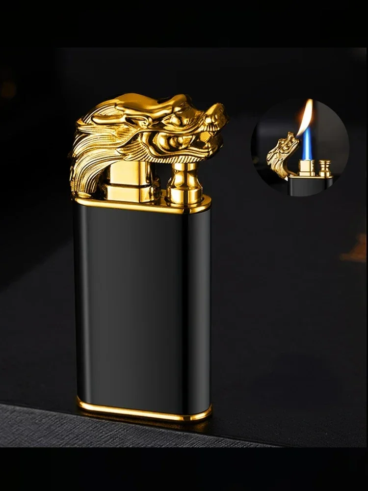 Wanghong Rocker Double Fire Dragon Lighter Straight On Interruttore Di Accensione Doppio Accendino A Gas Accendino Regalo Insolito