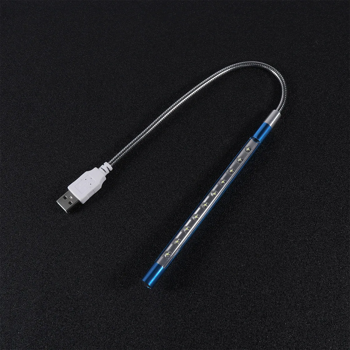 노트북용 키보드 램프 USB 조명 360도 조절 가능한 구부릴 수 있는 목 블루 소형 테이블 조명 기숙사 홈 오피스 게임용