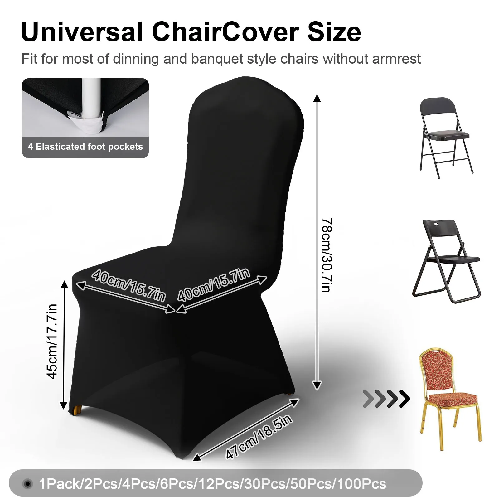 Folding Chair Amazon Black Chair Covers 12/30/50Pcs Chair Covers
