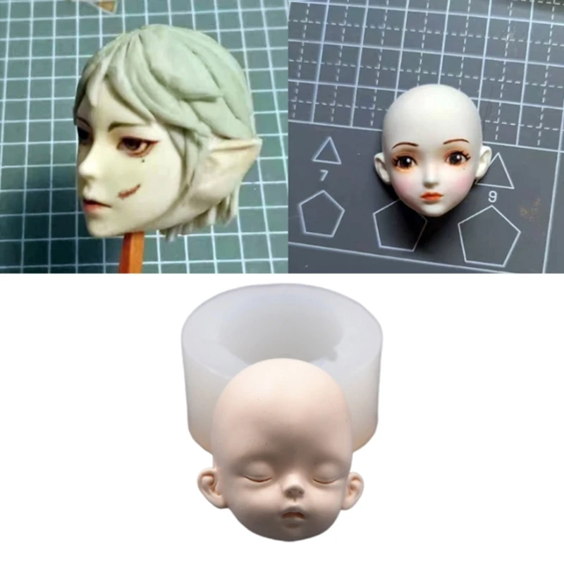 

Silicone Human Head Mould 3D Fondant Face Moulds Model Head Mold Making Cake Clay Resin Candle Soap Molds DIY Art