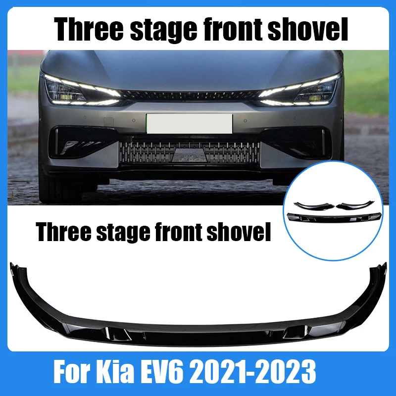 

For Kia EV6 2023 2022 2021 Appearance kit modification black samurai front lip front bumper anti-collision decoration spoiler