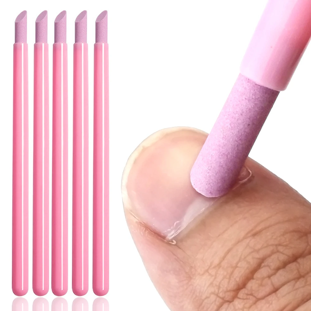Portable Quartz Nail Grinding Pen Nail Art Cuticle Dead Skin Remover Manicure Stick Files Accessories Tool 5pcs