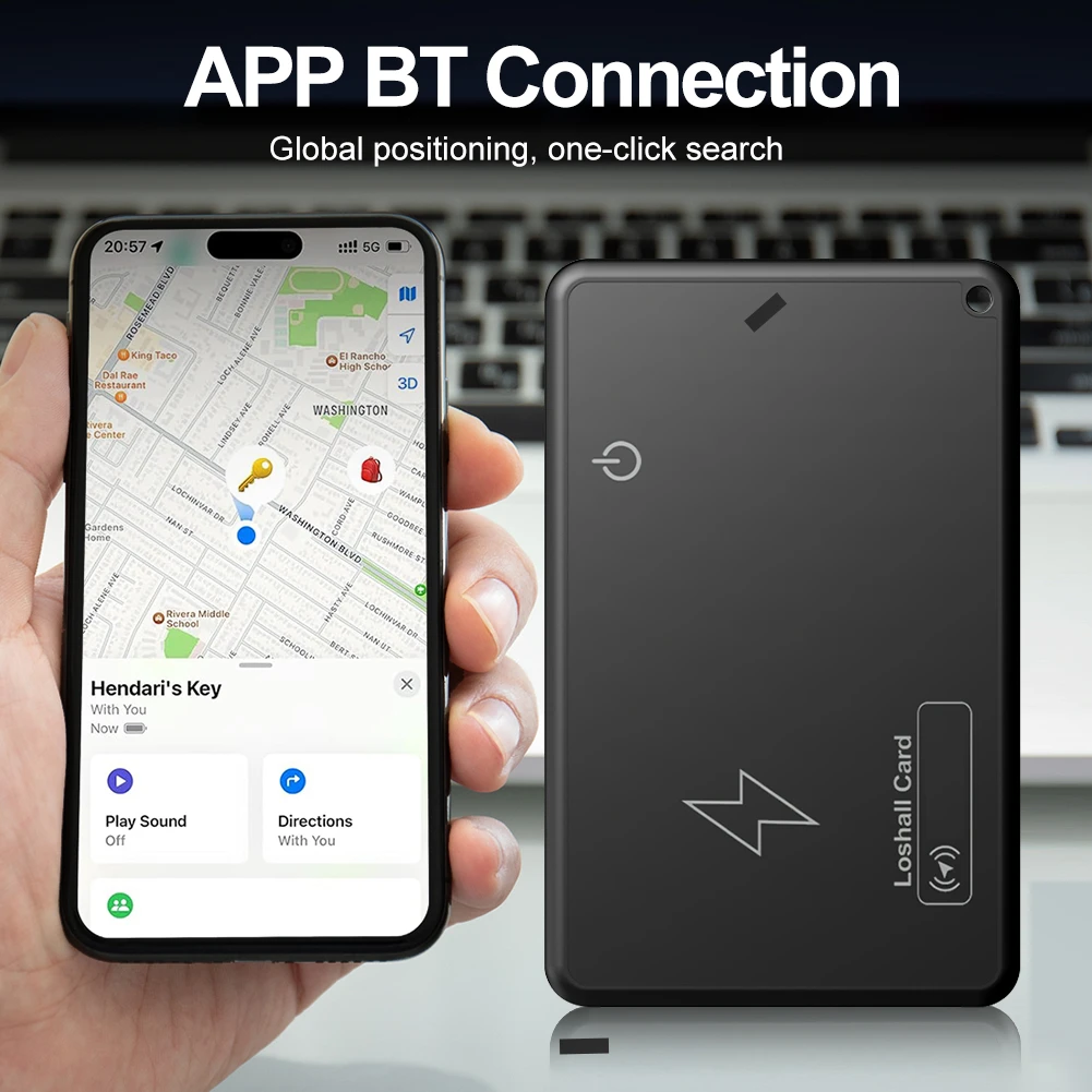 Anti Lost Tracker Anti Lose Tracker Item Locator Anti Lost Locator Wireless Charging Wallet Tracker Card Bluetooth-Compatible Smart Tracking Wallet Card Work with Find My App