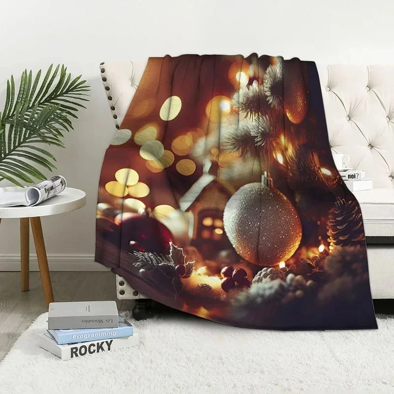 Christmas decoration blanket Throw Sofa blanket Bedspread bed fluffy soft blankets  Plaid Modern simple Merry Christmas winter