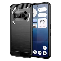 Carbon Fiber Brushed Soft Silicone Shockproof Phone Case for Nothing Phone2A Plus (Black)