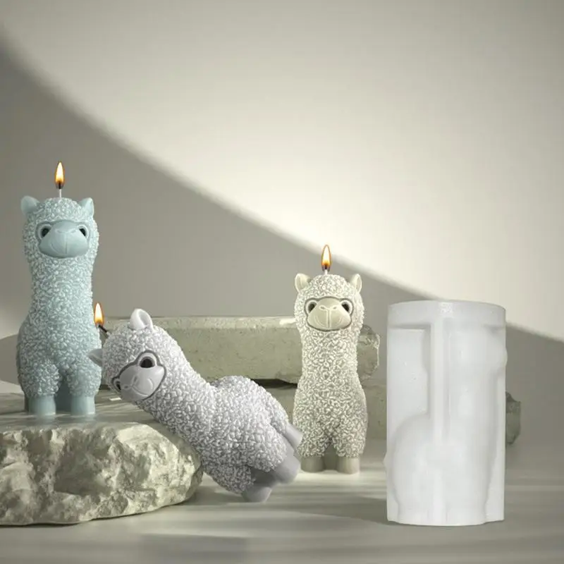 Alpaca Silicone Candle Mold DIYCute Sheep Aromatherapy Plaster Crafts Epoxy Soap Making Supplies Home Decor Gifts