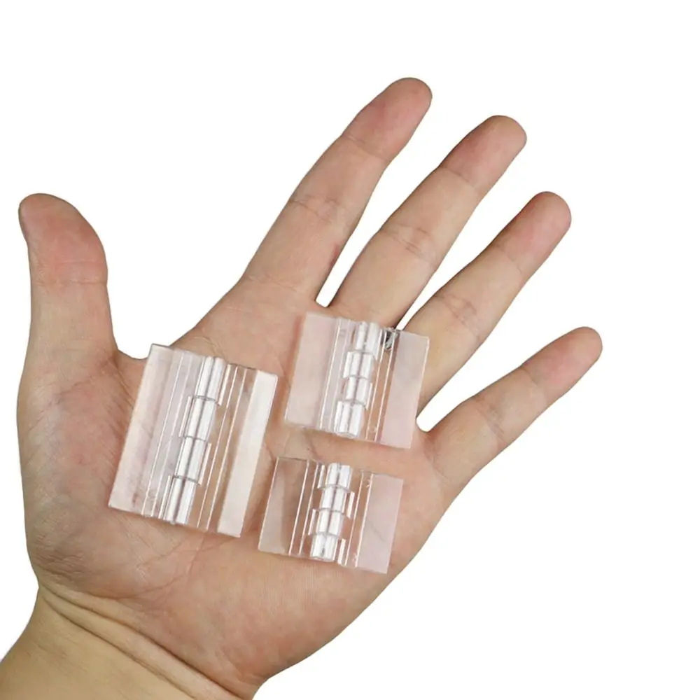 Description Picture 6 of item2Pcs Transparent Plastic Folding Hinges Durable Clear Acrylic Hinge Tools Cabinet Hardware Furniture Cabinet Door Hinges