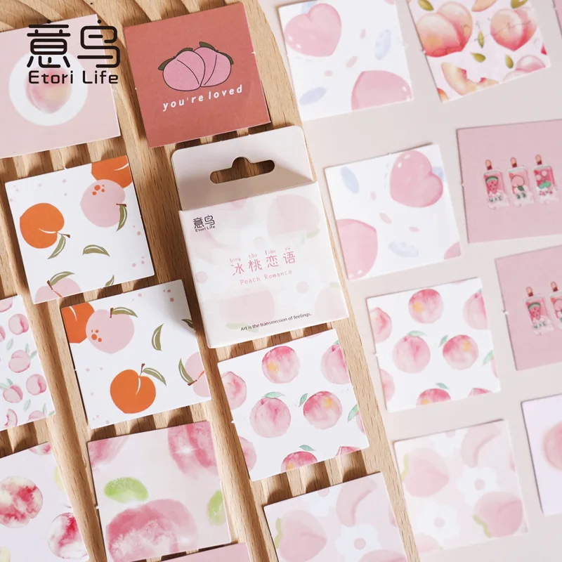 46pcs / box Iced peach language lovely style suitable for decorative stickers DIY diary notebook Scrapbook children's stationery