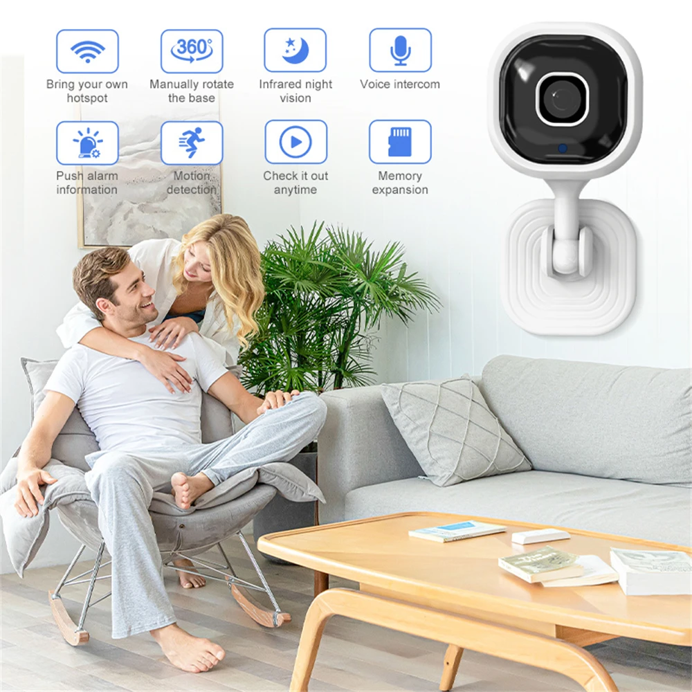 1080P Wifi Camera Surveillance Camera Mini Security Camera Home Baby Monitor Motion Detection Night Vision Two-Way Audio Camera 2