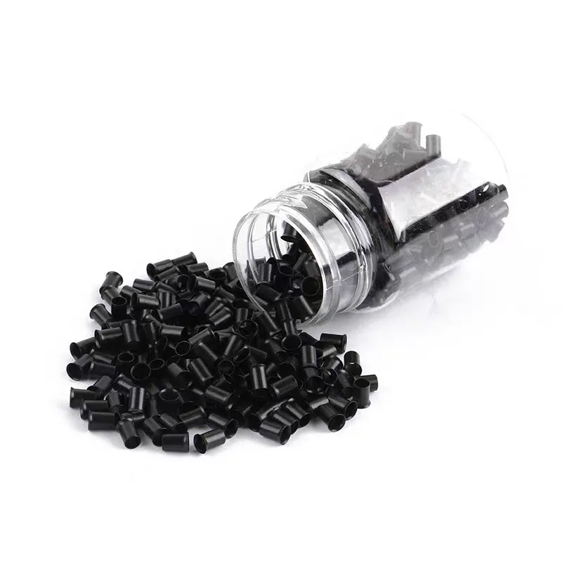 500 Pcs 3mm 실리콘 나노 링 실리콘 라이닝 헤어 비즈가있는 구리 링 헤어 링 헤어 확장 도구