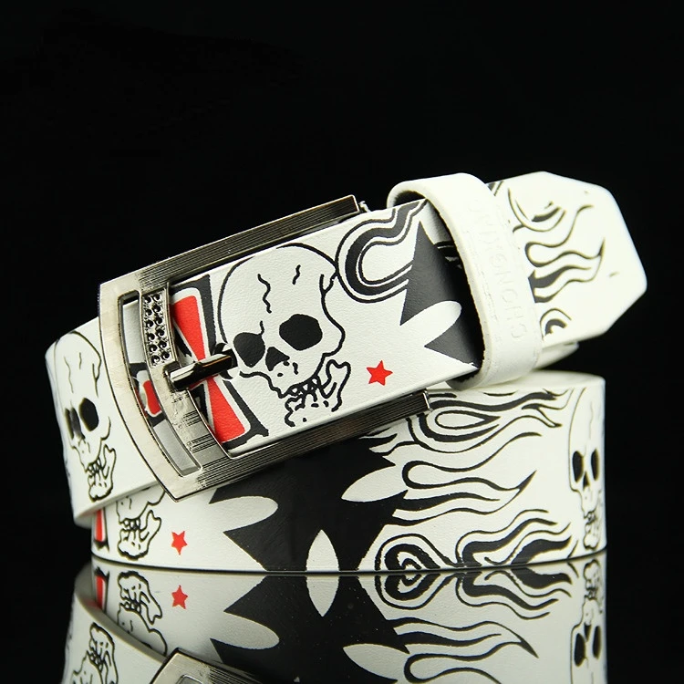 

New Tide Fashion Casual Skull Men's Leash Women's Decorative Belt Student Youth Jeans Belts Accessories Wholesale