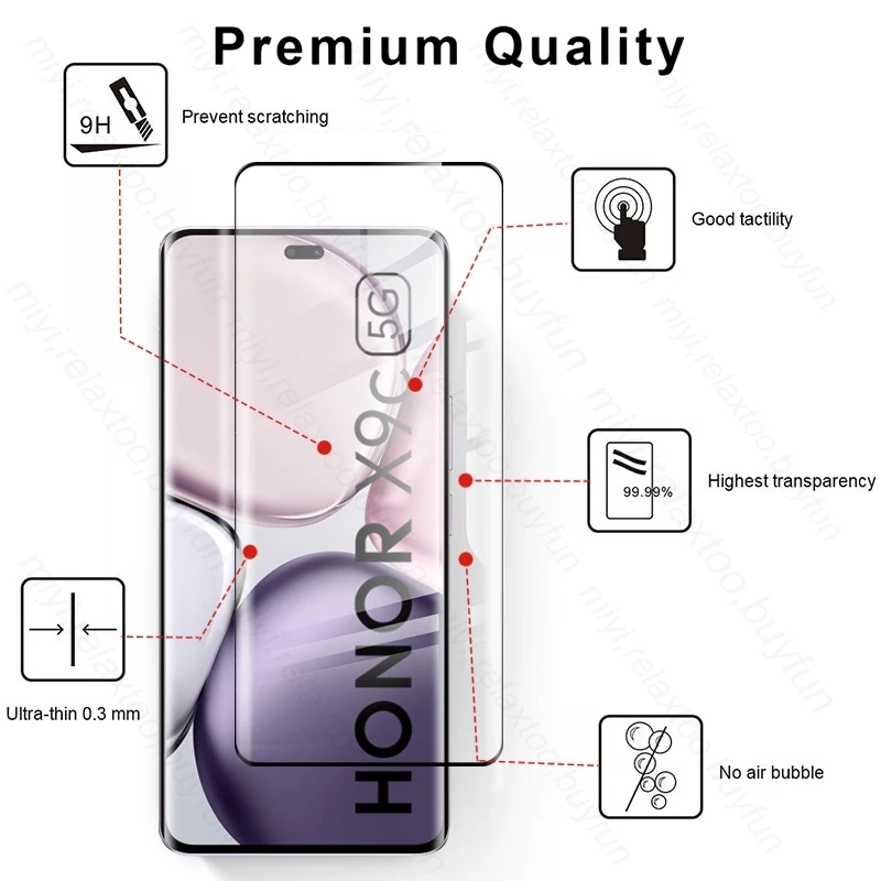 Premium 4-in-1 Curved Glass Case with Camera Lens Protection