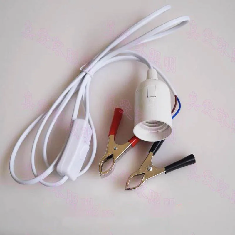 E26 E27 Lamp Holder for 12V 24V 36V 48V Low Voltage Battery LED Screw Holders with Clips
