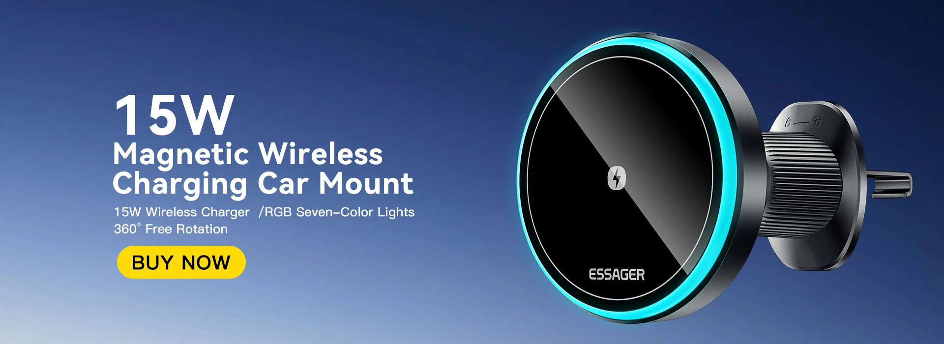 Essager Dashboard Phone Holder 15W Wireless QI Charger in Car  Universal Air Vent Mount For iPhone Samsung Xiaomi Fast Charging