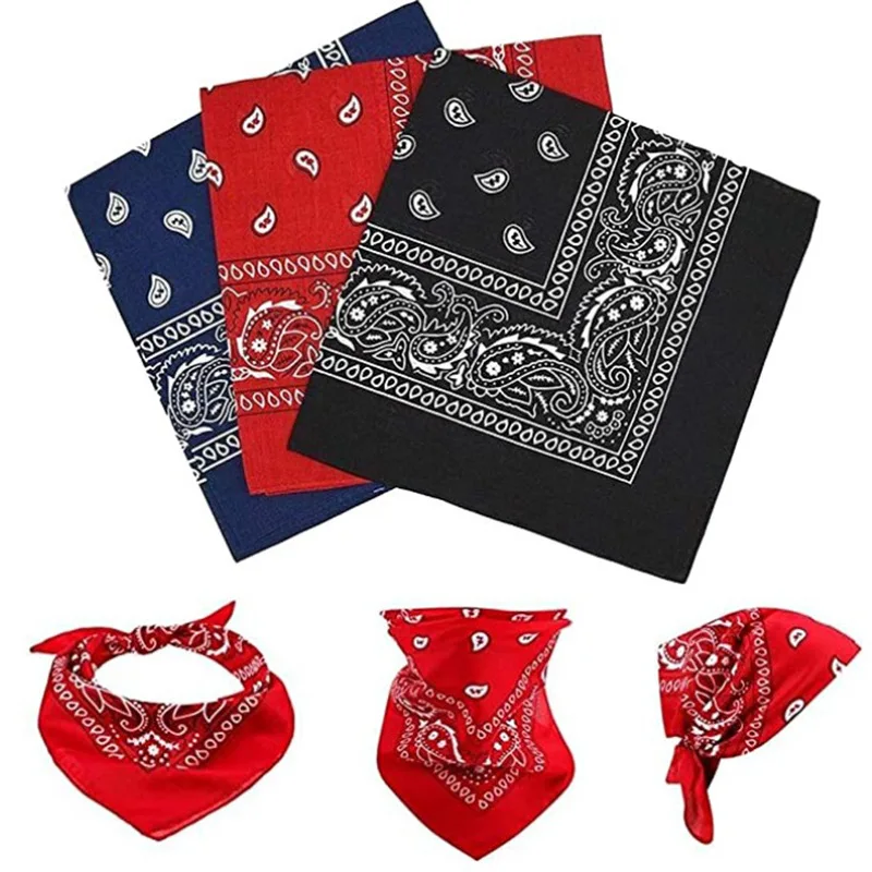 Fashion Bandana Kerchief Head Square Scarves Print Handkerchief for Woman Man Hair Band Neck Scarf