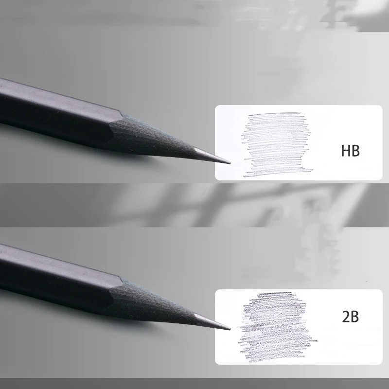 Juego de lápices de grafito de madera negra HB 2B, lápiz de escritura de oficina de plomo negro, paquete de 10 Uds., papelería de regalo - Imagen 5