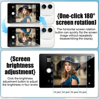Écran de surveillance magnétique sans fil pour utiliser la caméra arrière du téléphone pour selfie, mise en miroir, vlog, diffusion en direct et enregistrement vidéo 3