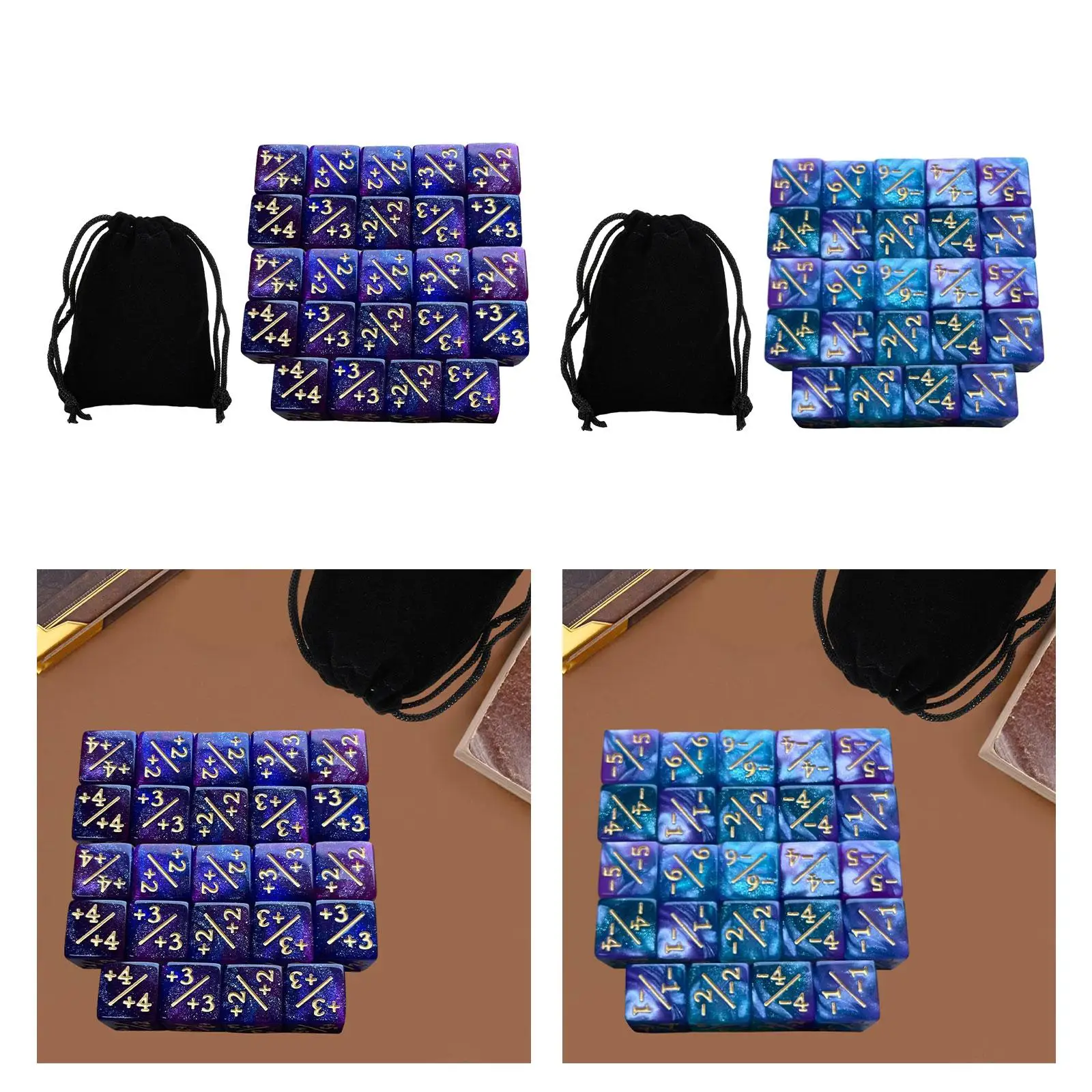 24Pcs Dices Counter Token Dice Six Sided Dice Set for Preschool Role Playing game dice dice set acrylic dice