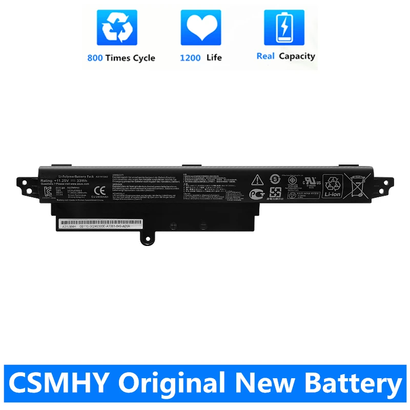 Csmhy Nuova Batteria Per Laptop Per Asus Vivobook X200M X200Ca X200Ma F200M F200Ca A31N1302 A3Lnl302 1566-6868 Muslimate 3200Mah