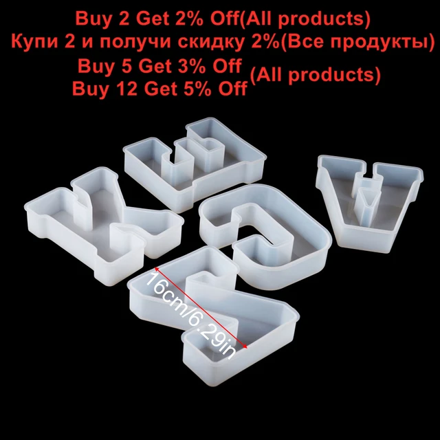 26 Pcs 5 Inch Letter Mold Letter Resin Mold Alphabet Resin Mold