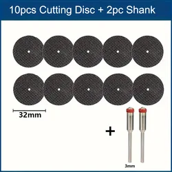 Precision Metal Cutting Abrasive Disc with Mandrels - Rotary Tool Saw Blade Accessory (10Pcs 2Pc Shank)