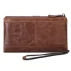Men's Long Handbag Business Vintage Cow Leather Clutch Man Wallet Brand Long Wallet For Man Casual Handhold Bag Male Purse 5