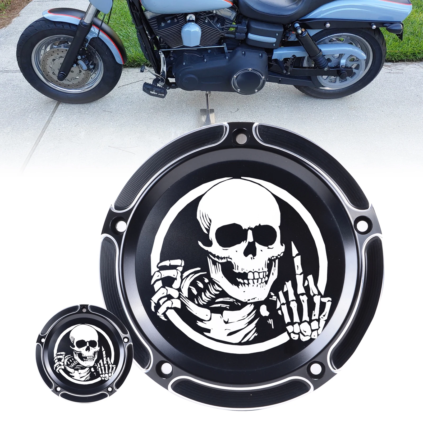 

Motorcycle 5 Holes Timing Cover Engine Derby Timer Accesories For Harley Softail Fat Boy Road King Street Glide Dyna