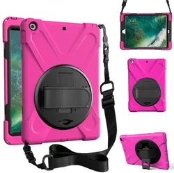 Ultimate Kickstand Shockproof Tablet Case with Shoulder Strap - Durable Protection and Hands-Free Convenience for 10.2 7th 8th 9th Gen (Rose)