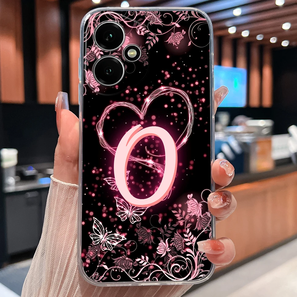 Luxury Letters Pattern Soft TPU Clear Silicone Anti-Drop Phone Case