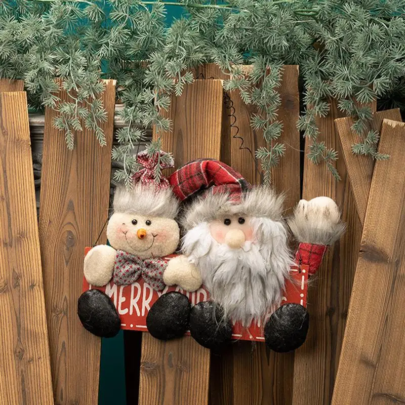 

Рождественский венок, Искусственная елка, кукла, гирлянда на новый год 2024, дверной знак, рождественские украшения 2023