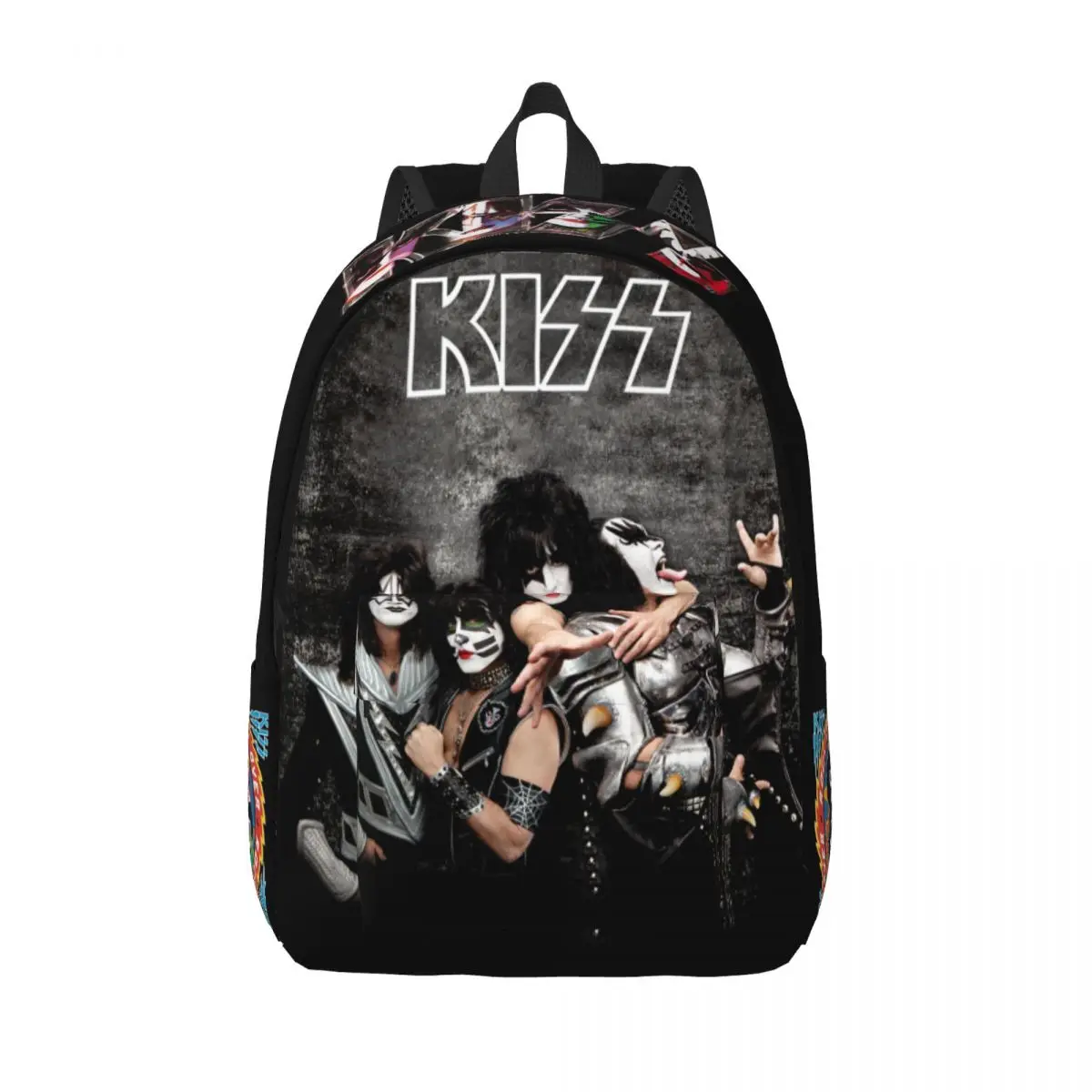 

Rock Kiss Band Casual Backpack Outdoor Student Hiking Travel Daypack for Men Women Laptop Canvas Bags