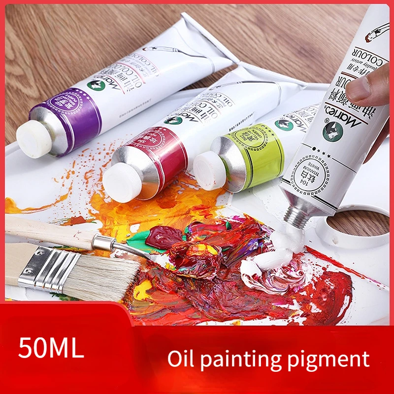 50ML Oil Painting Single Aluminum Tube Loaded Students Art Creation Drawing Special Multi-color Odor Free Art Pigment oil paint