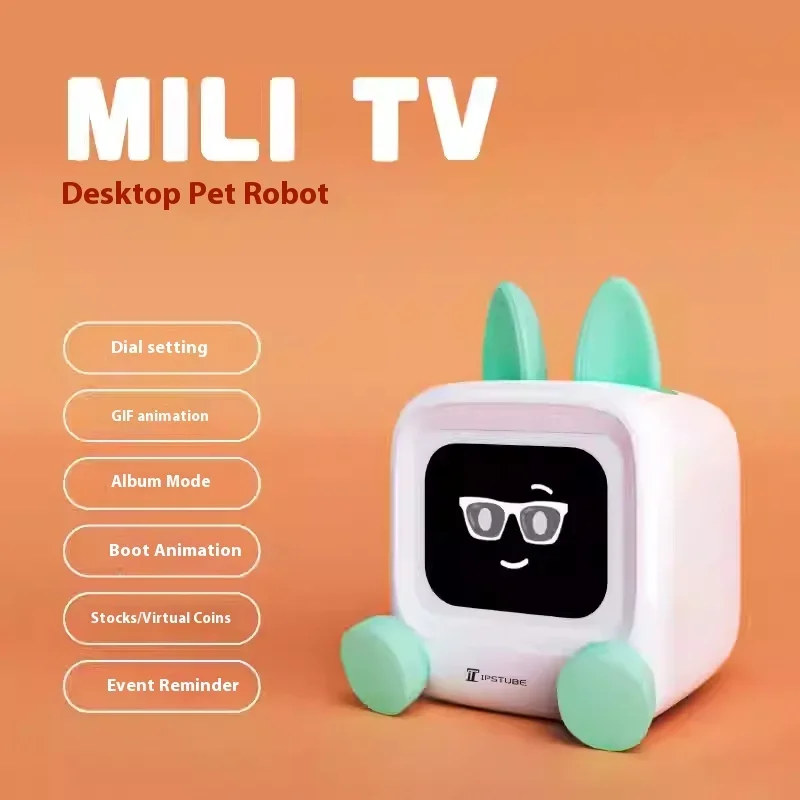 New Mili Tv Desktop Pet Robot IPSTUBE H403 Elektroniczne wiele funkcji Mini Pet Robots Głośnik Śliczne akcesoria Dekoracja