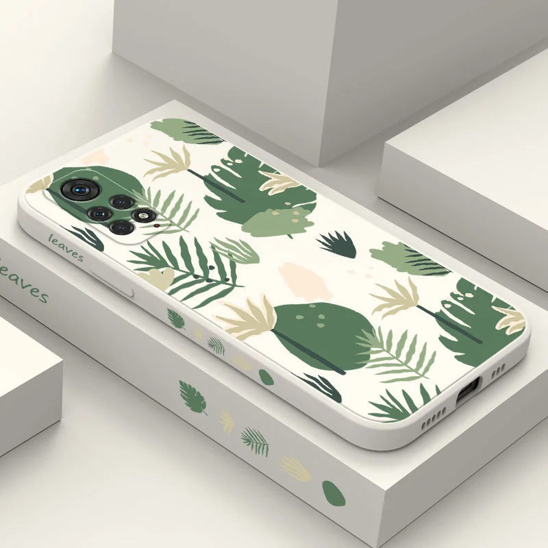 Verdant Green Leaf Phone Case For Xiaomi Redmi Note 11 11S 11T 10 10A 10T 10S 9T 9 8 7 Pro Plus 10C 9A 9C 9T 4G 5G Cover
