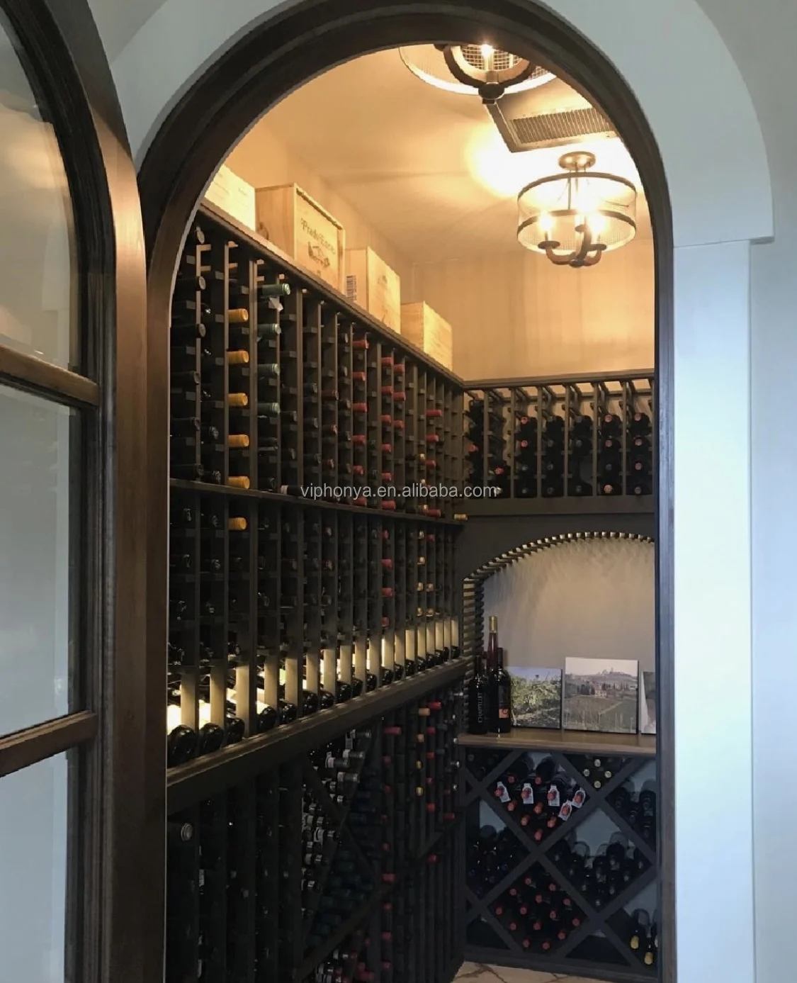 Nordic Style Walk In Living Room Caller Customize Size Wine Cabinets Home Wine Bar Stainless Steel Cabinet with Rack