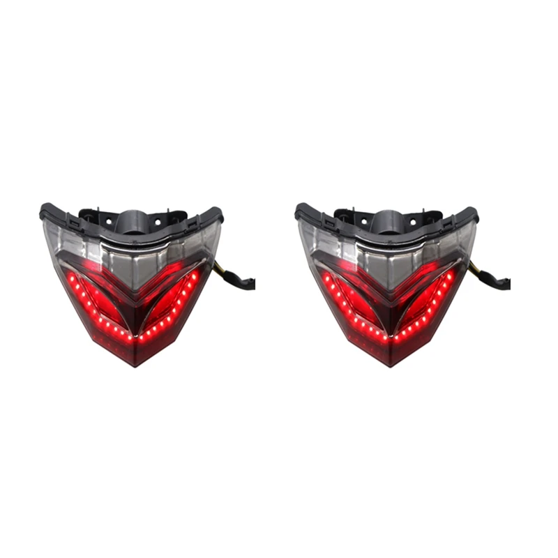 

2X Motorcycle LED Tail Lights Brake Rear Turn Signals Integrated Light For Kawasaki Ninja 250 300 EX300 Z250 2013-2018