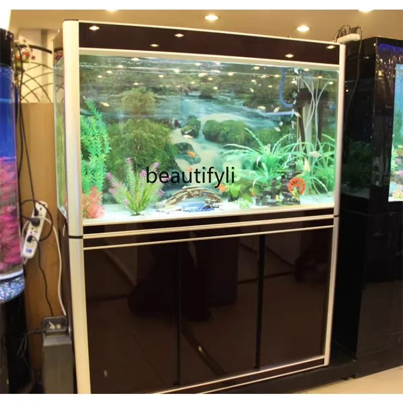 

Fish Tank Living Room Home Rectangular Large Medium Ecological Change Water Screen Glass Fish Globe Aquarium