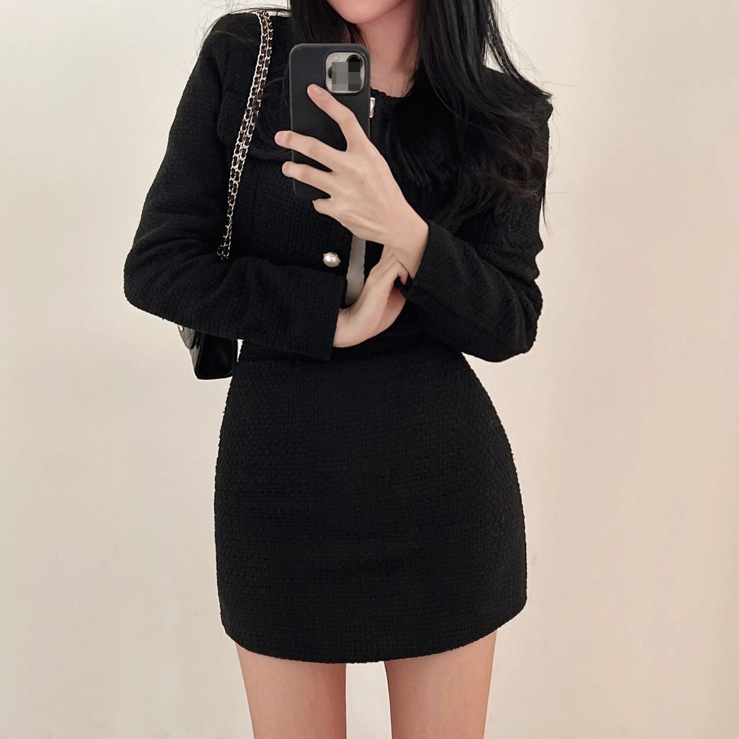 Two Piece Set Womens Outfits Long Sleeve Short Jacket + Mini Skirt Suits  Vintage | eBay