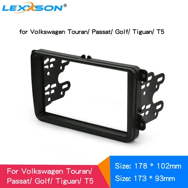 2Din Car Dvd Fascia Per Volkswagen Stereo Panel Dash Mount Installation Double Din Frame Install Kit Refit Fascia 173 X98Mm