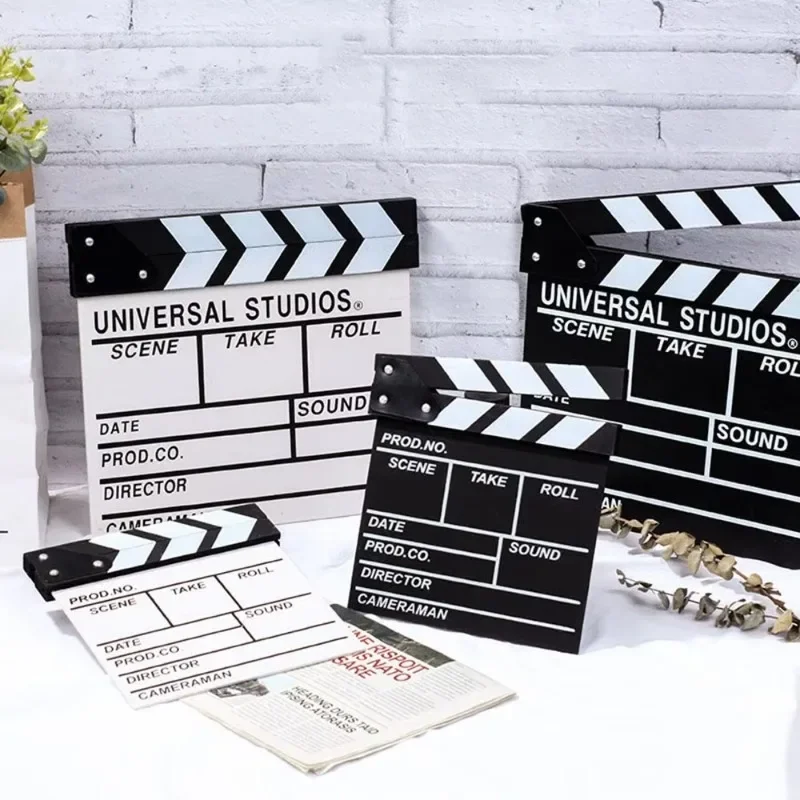 1PC Wooden director video scene clapboard vlog recording recording clapboard TV movie photography props